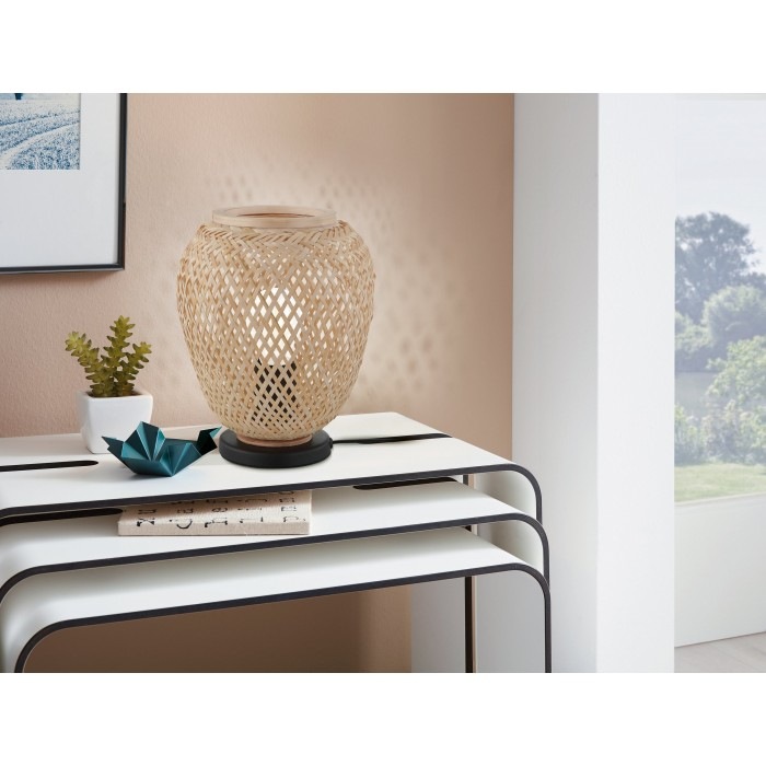 Veioza Eglo Dembleby, negru, lemn, 1XE27, H. 25 cm, 43263 [3]