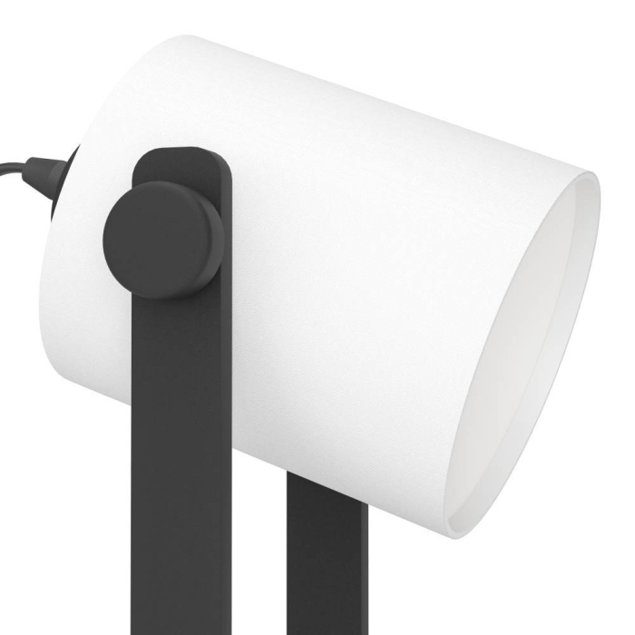 Veioza EGLO Hornwood 1 43428 E27 1X28W 220-240V,50/60Hz L 195mm x H 425mm otel/lemn negru tesatura alba IP20 [2]