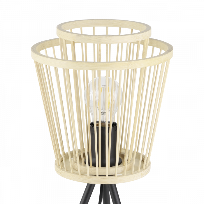Veioza EGLO Hykeham E27 1x40W  lm Metal/Lemn Black IP20 [2]