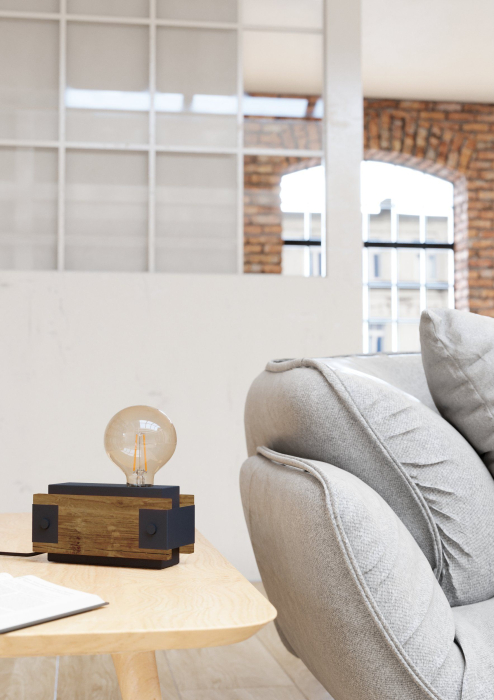 Veioza EGLO Layham 43469 E27 1X16W 220-240V,50/60Hz L 200mm x l 85mm x H 100mm otel/lemn negru/maro  IP20 [3]