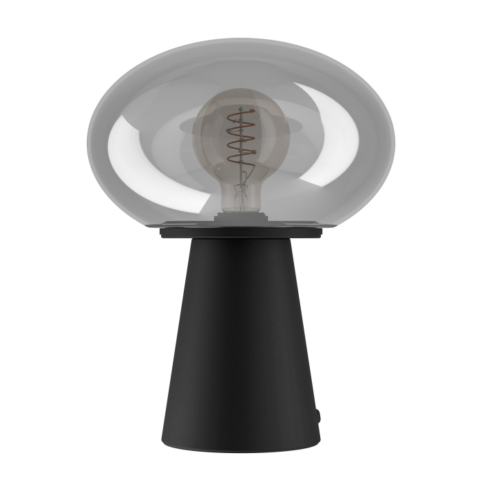 Veioza EGLO Madonnina 900946 E27 1X40W 220-240V,50/60Hz H 325mm x Ø250mm otel negru sticla vaporizata gri IP20 [4]