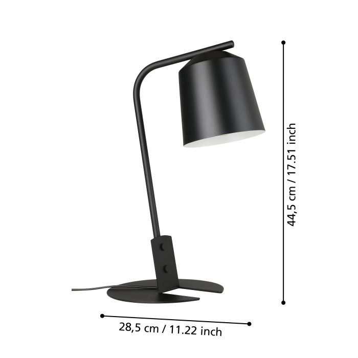 Veioza EGLO Oneda E27 1x40W  lm Metal Black IP20 [2]