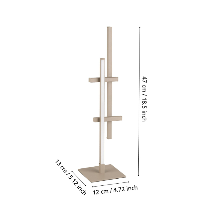 Veioza EGLO Trepiliano 902143 LED 6,5W 3000K 800lm 220-240V,50/60Hz L 120mm x l 120mm x H 470mm aluminiu/otel sandy plastic alb IP20 [2]