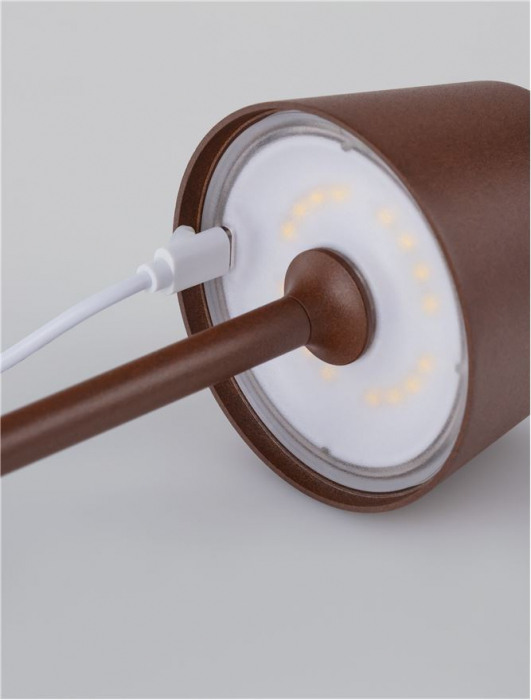 Veioza exterior Nova Luce DECK 9030563 LED 1.50W 3000K 121lm Sandy Rust BroW n Die-Casting Aluminium & Polycarbonate Frost   IP54 [8]