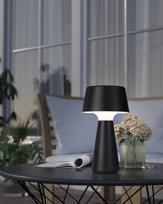 Veioză HUESA LED 3W 2200K, 3000K, 4000K IP44 75796, plastic, negru [2]