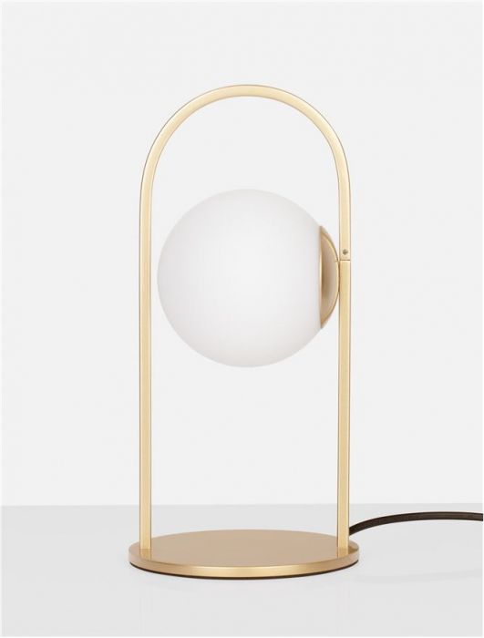 Veioza Nova Luce HOOK LED 4,8W 464lm 3000K Satin Gold Metal & Acid White Glass IP20 [6]