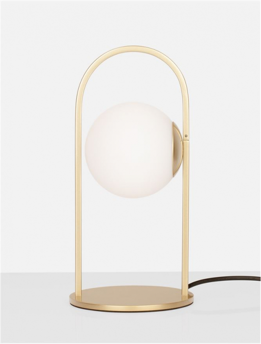 Veioza Nova Luce HOOK LED 4,8W 464lm 3000K Satin Gold Metal & Acid White Glass IP20 [7]