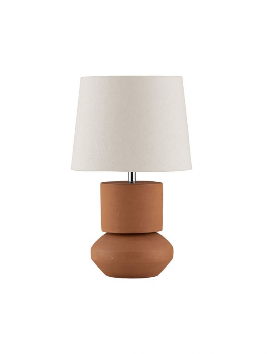 Veioza Nova Luce IZUMI 9001060 Terracotta Ceramic & Fabric Shade E27 1x12W IP20 [1]