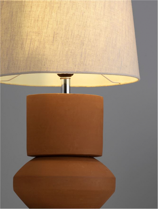 Veioza Nova Luce IZUMI 9001060 Terracotta Ceramic & Fabric Shade E27 1x12W IP20 [6]