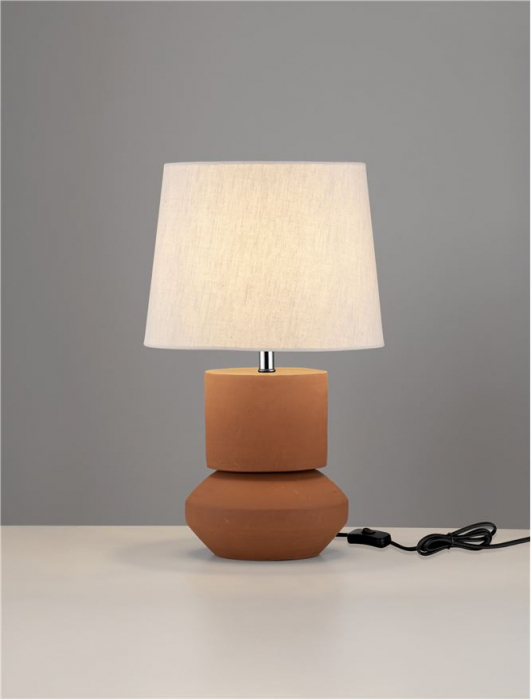 Veioza Nova Luce IZUMI 9001060 Terracotta Ceramic & Fabric Shade E27 1x12W IP20 [4]
