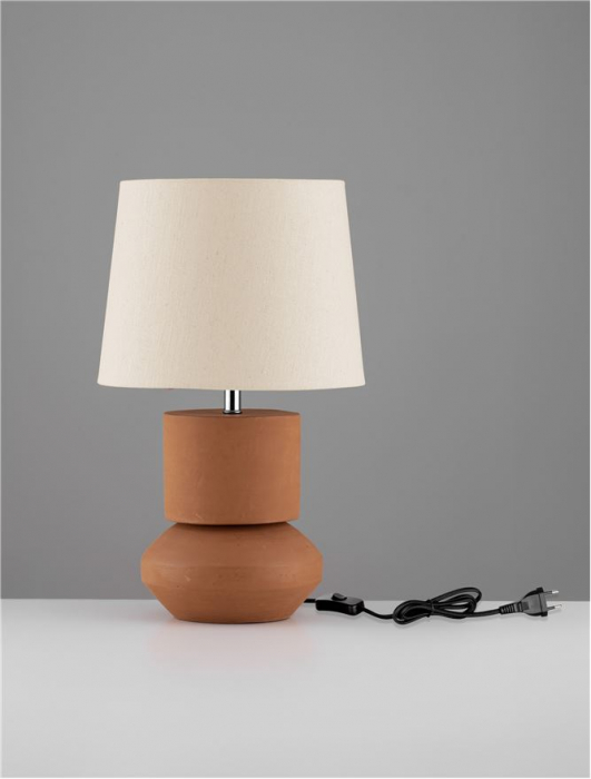Veioza Nova Luce IZUMI 9001060 Terracotta Ceramic & Fabric Shade E27 1x12W IP20 [3]
