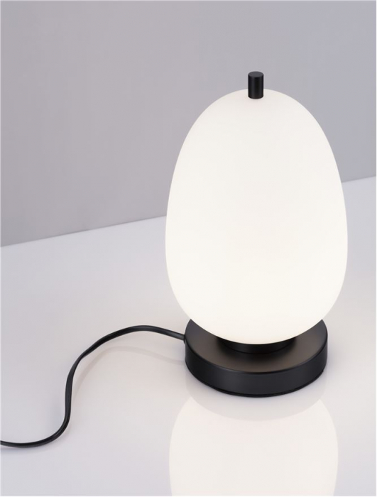 Veioza Nova Luce LATO E14 1x5W   Black Metal & Opal Glass IP20 [2]