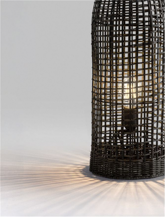 Veioza Nova Luce NAOS 9586629 Black Rattan & Sandy Black Metal E27 1x12W IP20 [5]