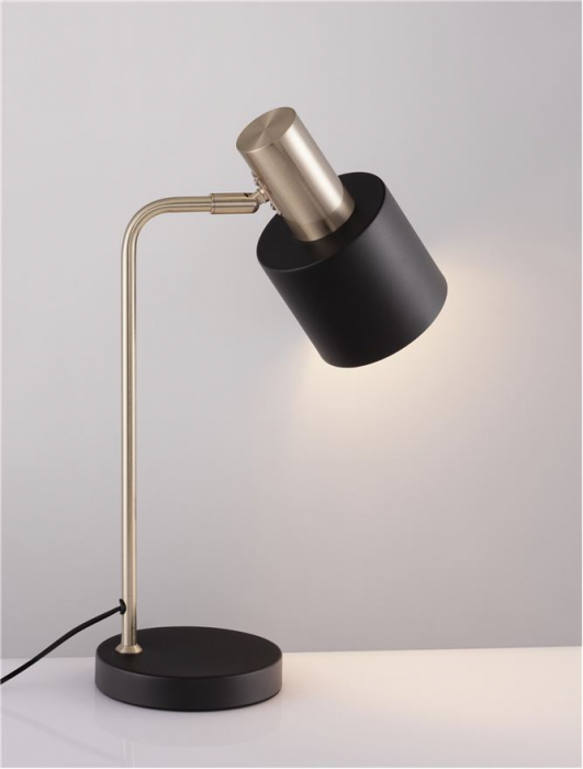Veioza Nova Luce PAZ E14 1x5W   Gold Metal Sandy Black Metal Shade Black Base  IP20 [3]