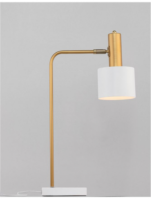 Veioza Nova Luce PAZ E27 1x12W   Gold Metal White Metal Shade White Base IP20 [2]