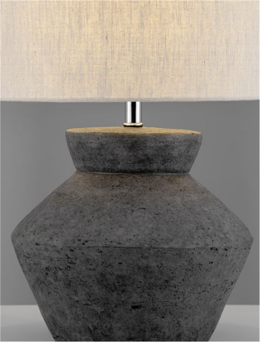 Veioza Nova Luce PLUMAGE 9001069 Anthracite Ceramic & Fabric Shade E27 1x12W IP20 [5]