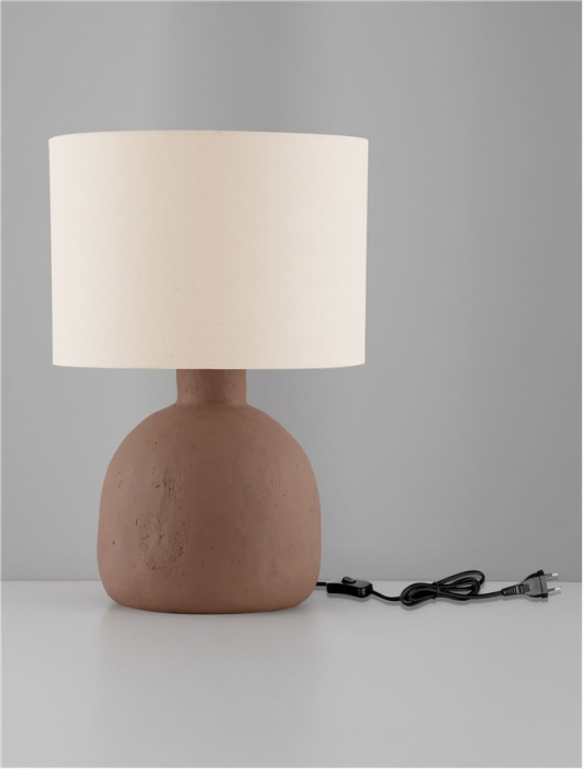 Veioza Nova Luce SEPARE 9001061 Taupe ‘Papier-Mâché & Fabric Shade E27 1x12W IP20 [3]
