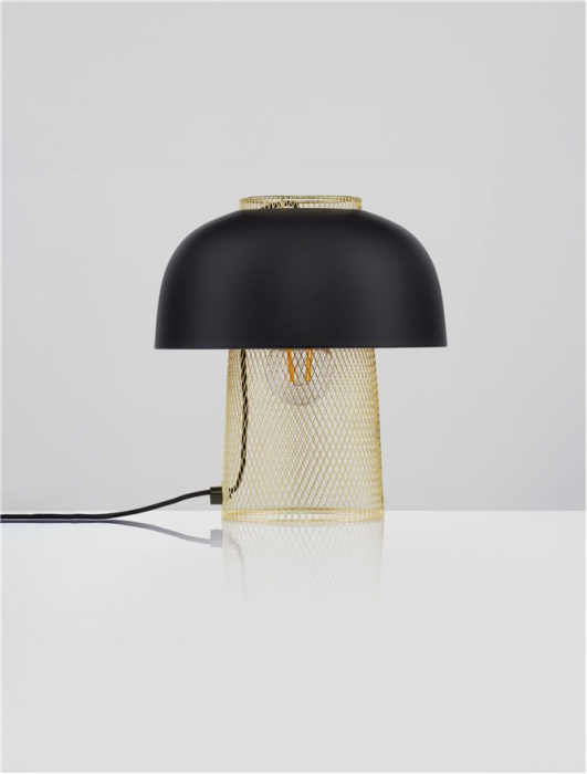 Veioza Nova Luce SQUBE 9001085 E27 1x12W    Sandy Black & Gold Metal   IP20 [3]