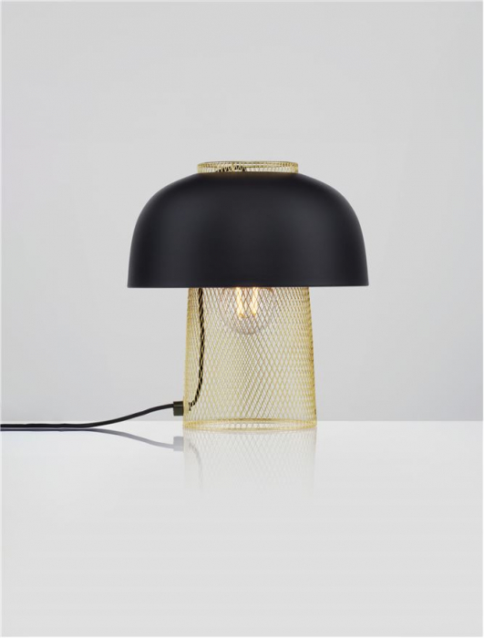 Veioza Nova Luce SQUBE 9001085 E27 1x12W    Sandy Black & Gold Metal   IP20 [4]