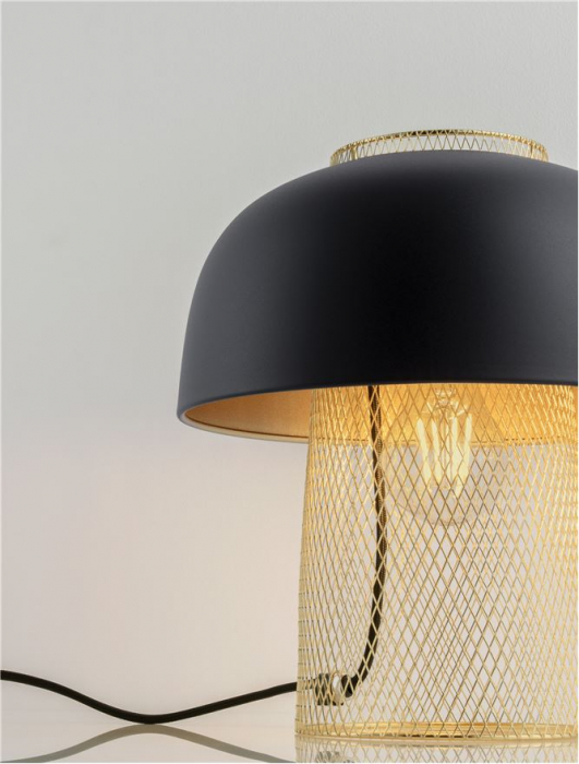 Veioza Nova Luce SQUBE 9001085 E27 1x12W    Sandy Black & Gold Metal   IP20 [5]