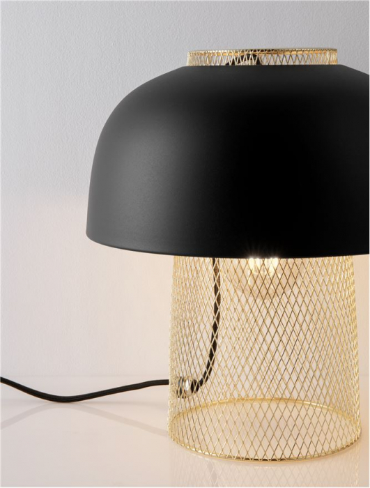 Veioza Nova Luce SQUBE 9001085 E27 1x12W    Sandy Black & Gold Metal   IP20 [7]