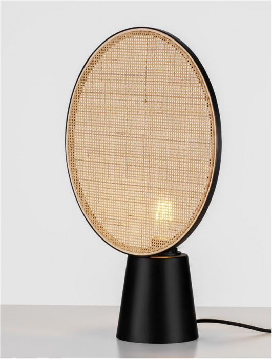 Veioza Nova Luce TIERRA 9586628 Natural Rattan & Sandy Black Metal Base E27 1x12W IP20 [5]