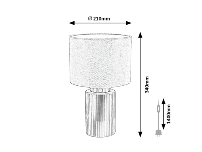 Veioza Rabalux Glovy E14 1x MAX 40W ceramică textil gri IP20 [5]