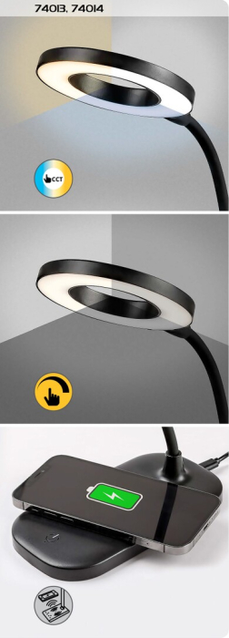 Veioza Rabalux Hardin LED 5W 210lm 2700-6000K plastic plastic negru alb IP20 [9]