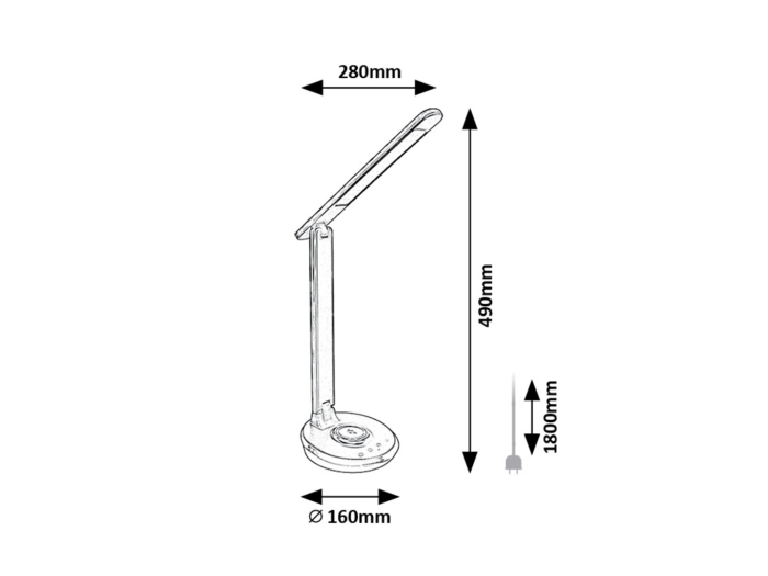 Veioza Rabalux Jacey LED 6W 480lm 3000,4000,5000K plastic plastic negru alb IP20 [10]