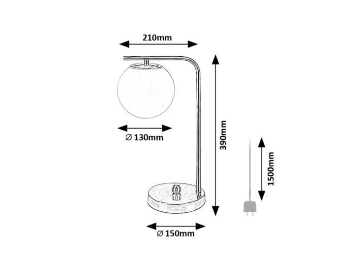Veioza Rabalux Kiara E27 1x MAX 35W  metal sticlă auriu IP20 [6]