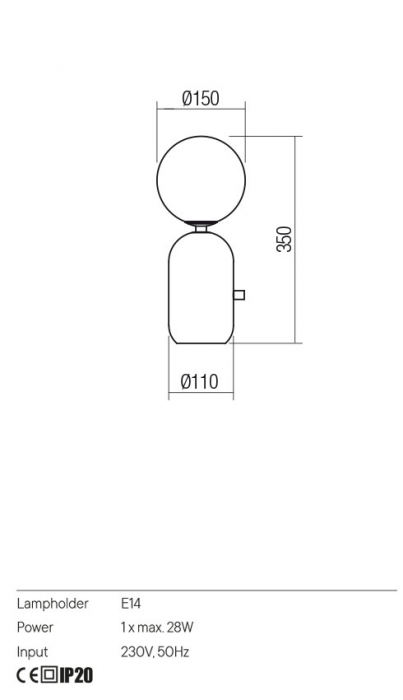 Veioza REDO HELIOS 01-2929 E14 1x28W    Metal Auriu Mat IP20 [2]