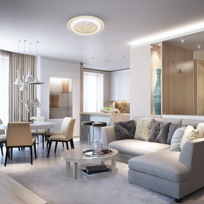 Ventilator Milagro Zephyr LED 48W  3000K/6000K 230V Gold Metal & Plastic IP20 [4]