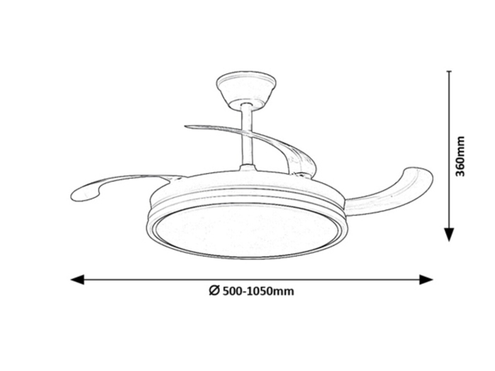 Ventilator Rabalux Fluara LED 60W 4800lm 3000K-6500K metal white stil functional, IP20 71364 [4]