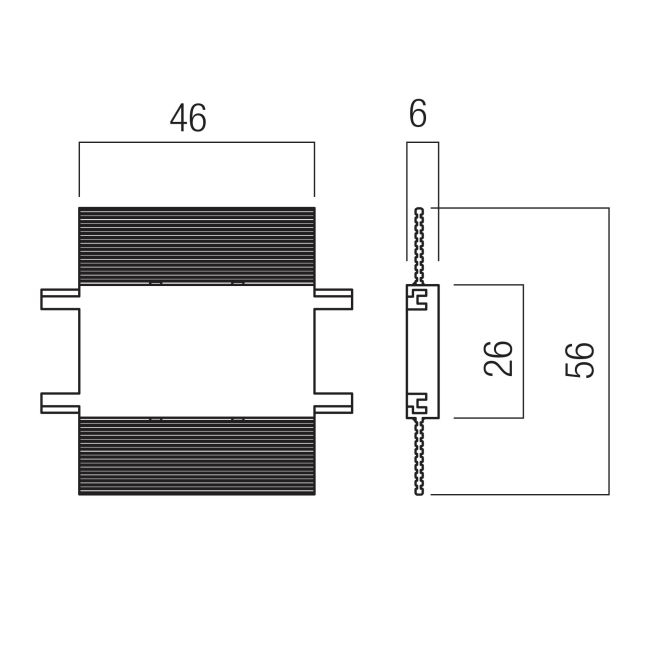 XT01RLC SWH Conector liniar, mecanic și electric, pentru două sine magnetice încastrate XTINY. [2]