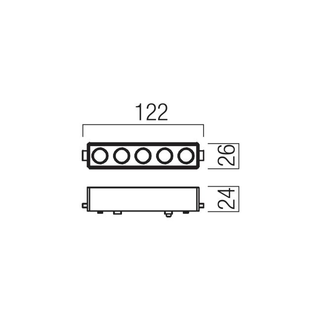 XT21WW SP SWH Spot fix liniar 5w 600lm 3000K 24grd IP40 pentru montajul pe sinele magnetice încastrate/aparente XTINY [2]