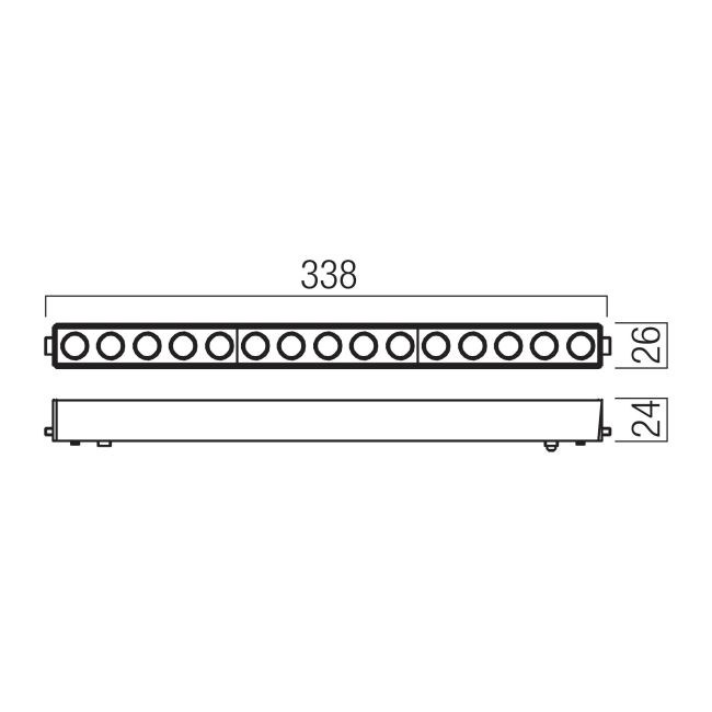 XT23WW SP SWH Spot fix liniar 15w 1800lm 3000K 24grd IP40 pentru montajul pe sinele magnetice încastrate/aparente XTINY [2]