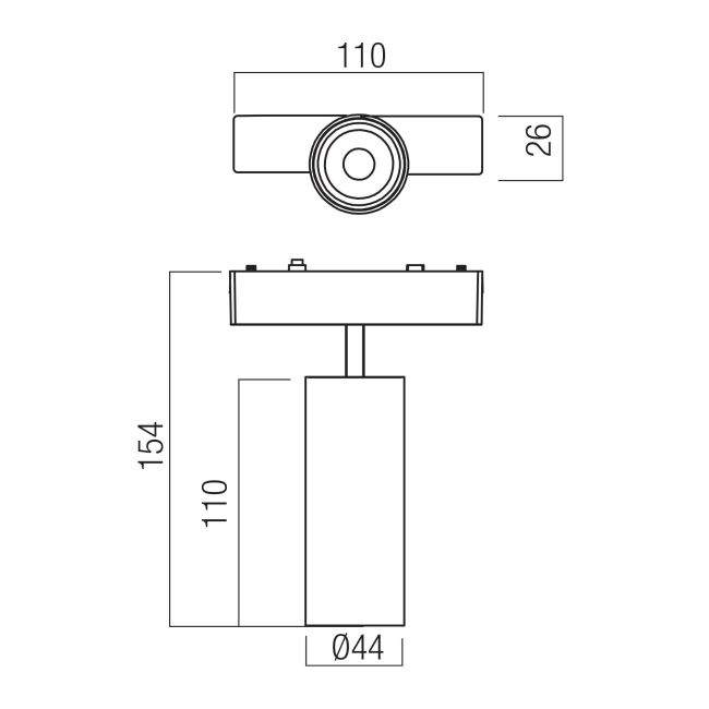 XT31WW SP SWH Proiector orientabil 9w 900lm 3000K 24 grd pentru montajul pe profilele încastrate/aparente ale familiei XTINY [2]