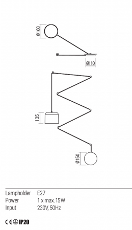 01-1821  Suspensie  REDO DODO, White, E27, 1x15W, IP20 [2]
