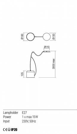 01-1824  Suspensie  REDO DODO, Black, E27, 1x15W, IP20 [2]