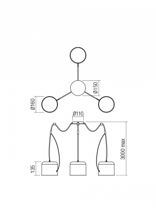 01-1826  Suspensie  REDO DODO, BLACK, E27, 3x15W, IP20 [1]