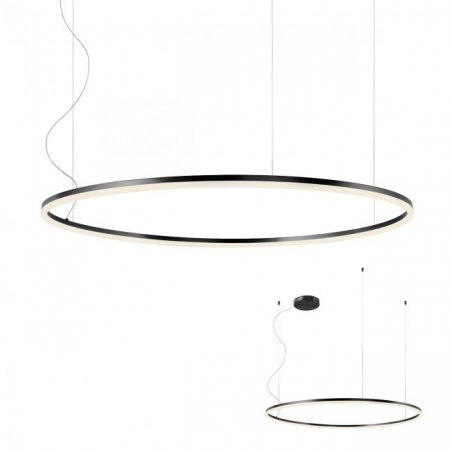 BF LUSTRE - 01-1964 Suspensie REDO ORBIT LED 84W 7145lm 4000K IP20 Aluminiu Sand Black CRI 80 Dimabil TRIAC