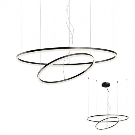 BF LUSTRE - 01-1966 Suspensie REDO ORBIT LED 108W 8949lm 4000K IP20 Aluminiu Sand Black CRI 80 Dimabil TRIAC