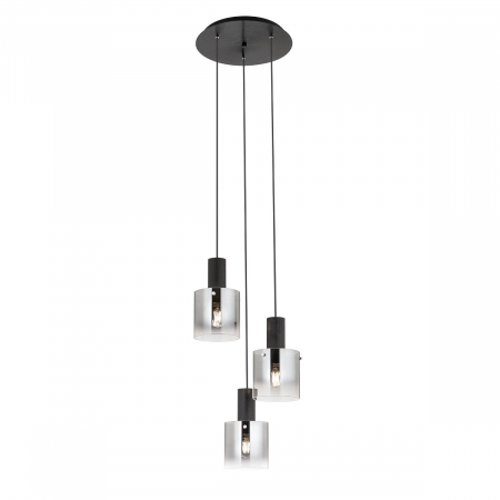 BF LUSTRE - 01-2007 Suspensie REDO LOU  E27 3 x max. 42W  IP20 Metal/Aluminiu Satin black/smoky shadow