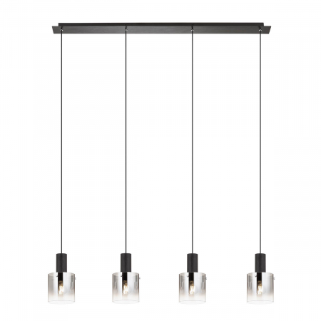 Lustre - 01-2008 Suspensie REDO LOU  E27 4 x max. 42W  IP20 Metal/Aluminiu Satin black/smoky shadow