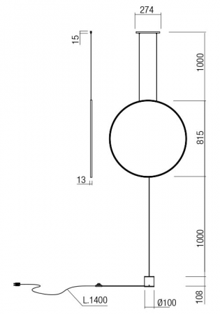 01-2198  Suspensie/lampadar  REDO SLICK,  MAT GOLD, LED, 28W, 2898 lm,3000K, , IP20 [1]