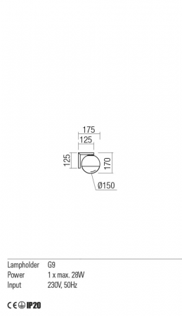 01-2274 Aplica REDO BERRY G9 1x28W  IP20 Metal/Sticla Painted gold / graduately white glass [1]