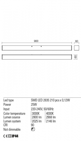 01-2287 Aplica REDO THELA LED 25W 2025lm 3000K IP44 Aluminiu White CRI90 Nedimabil [1]