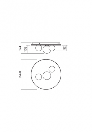 01-2466  Plafoniera  REDO CORUM, SAND BLACK + MATT BLACK, LED, 48W, 5650 lm,3000K, , IP20 [1]