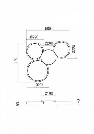 01-2536  Plafoniera  REDO CRONOS, SAND WHITE, LED, 50W, 7381 lm,3000K, 3 STEP DIMMING, IP20 [1]