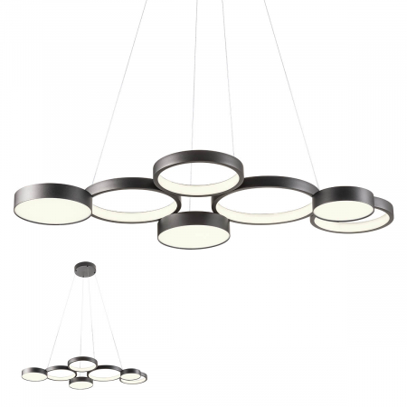 01-2547  Suspensie  REDO CRONOS, SAND BLACK, LED, 65W, 9393 lm,3000K, 3 STEP DIMMING, IP20